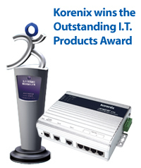 Korenix�ٻ�̨����Ѷ�½ܳ���ѶӦ�ü���Ʒ����Outstanding I.T. Products Award�� 